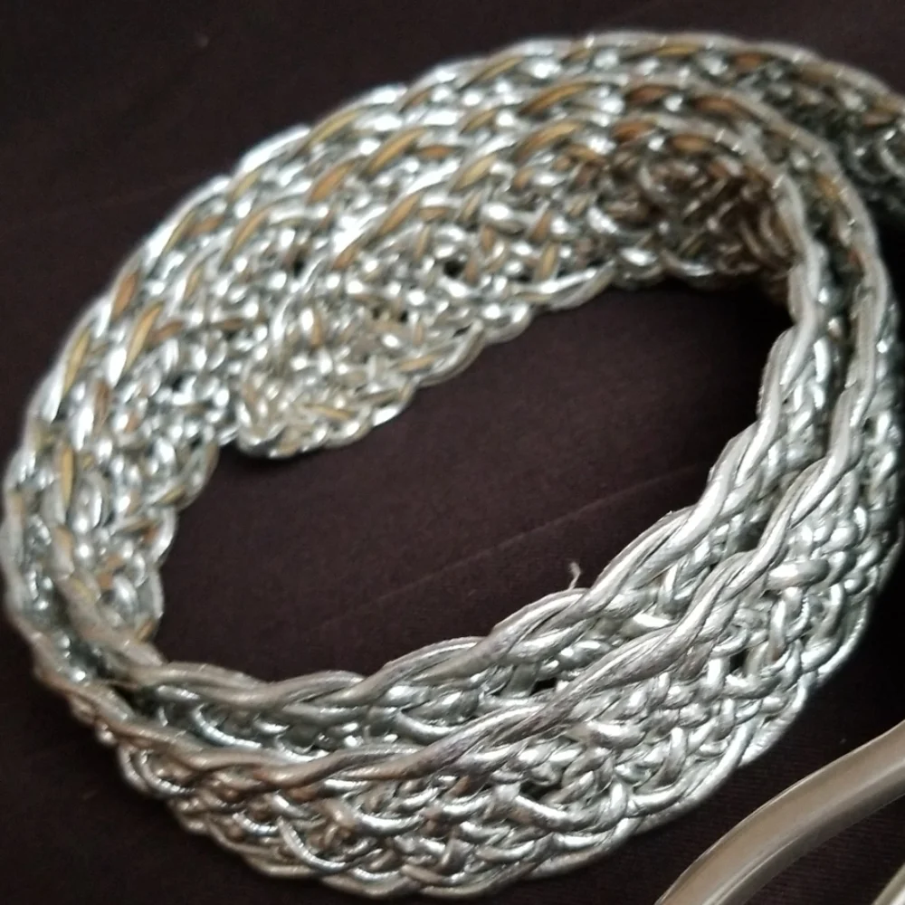 Donna Katz Silver Breaded Belt
